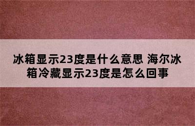 冰箱显示23度是什么意思 海尔冰箱冷藏显示23度是怎么回事